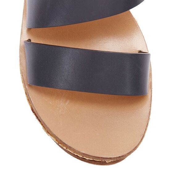 Chloe navy leather cork platform wedge sandals - Picture 6 of 6